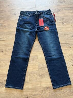 Men's Straight Fit Dark Blue Jeans -